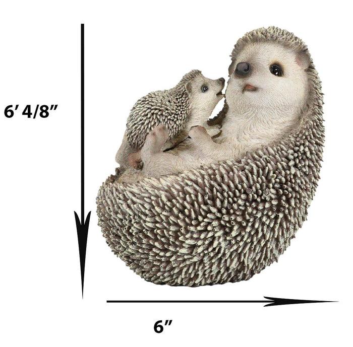 Realistic Cuddle Time Baby Hedgehog With Mother Lying On Its Back Figurine