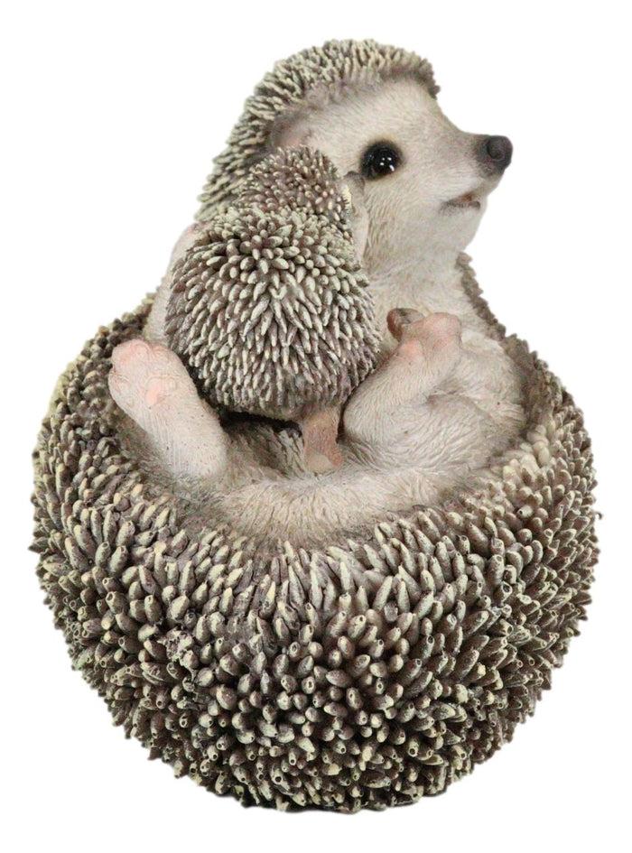 Realistic Cuddle Time Baby Hedgehog With Mother Lying On Its Back Figurine