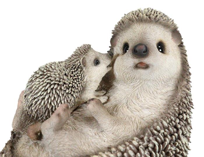 Realistic Cuddle Time Baby Hedgehog With Mother Lying On Its Back Figurine