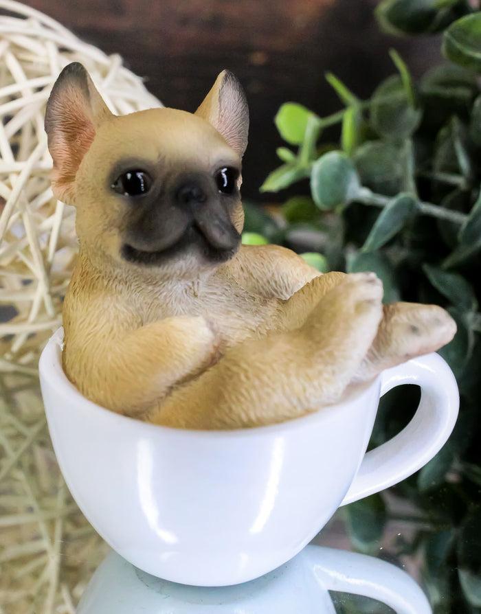 Realistic Mini French Bulldog Puppy Teacup Statue Pet Pal Dog Resin Figurine Realistic Mini French Bulldog Puppy Teacup Statue Pet Pal Dog Resin Figurine