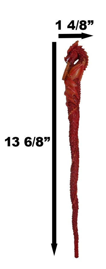Red Fire Flamethrower Drake Elemental Dragon Fantasy Cosplay Magic Wand 14" L