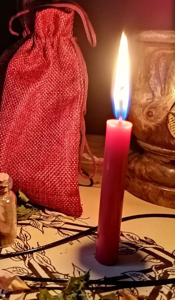 Red Love Romance Pack of 12 Wicca Occult Witch Ritual Spell Chime Candles
