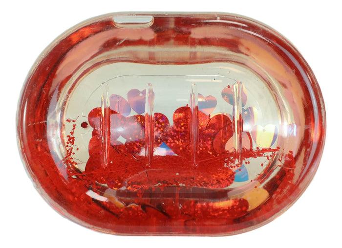 Red Pink Valentine Hearts 5 Piece Chic Bathroom Vanity Accessories Gift Set
