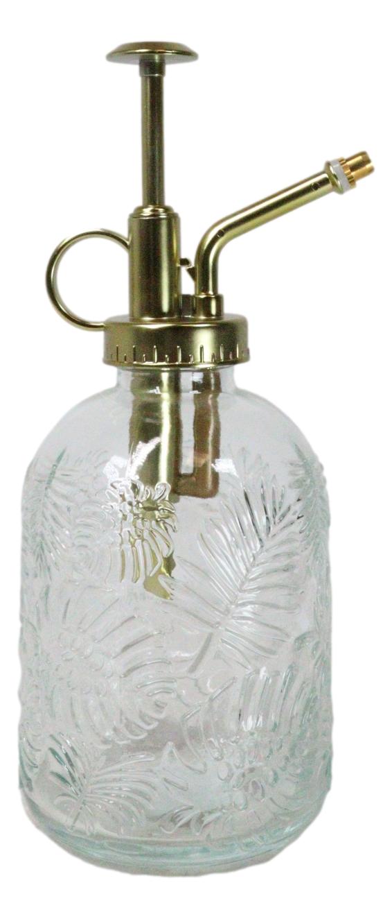 Ribbed Glass Floral Vintage Home Botanical Flowers Plant Mister Spray Ornament