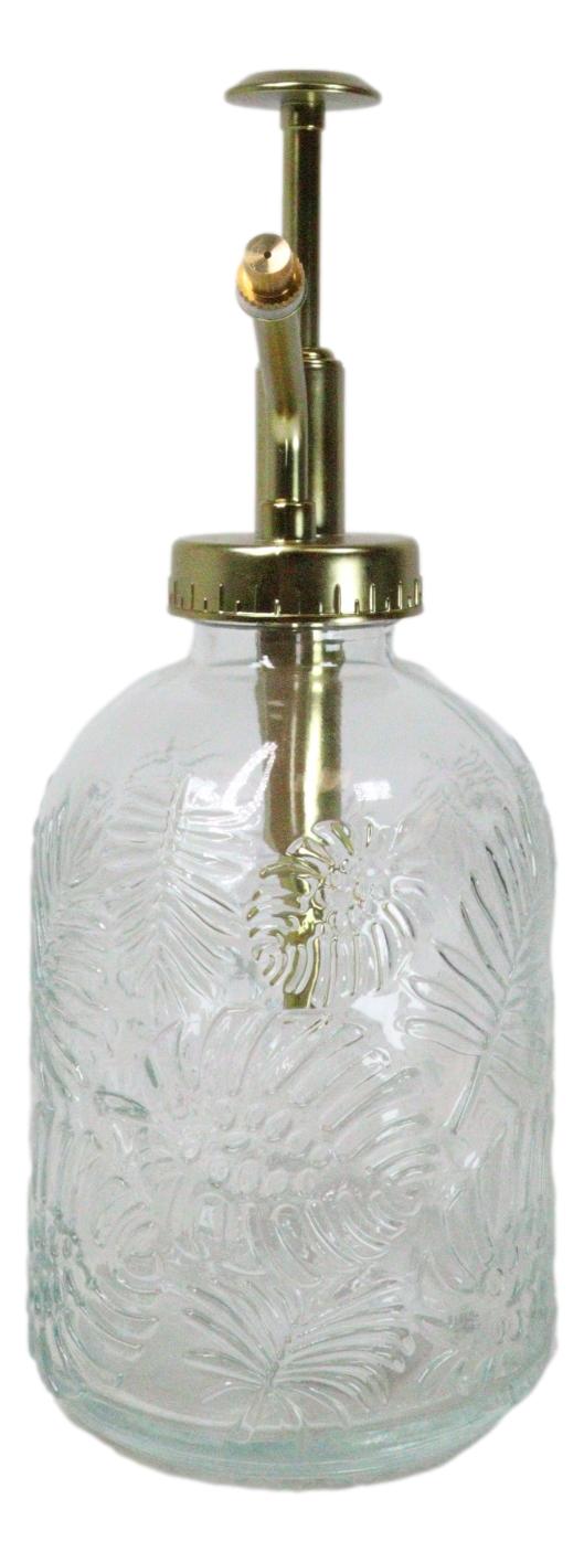 Ribbed Glass Floral Vintage Home Botanical Flowers Plant Mister Spray Ornament