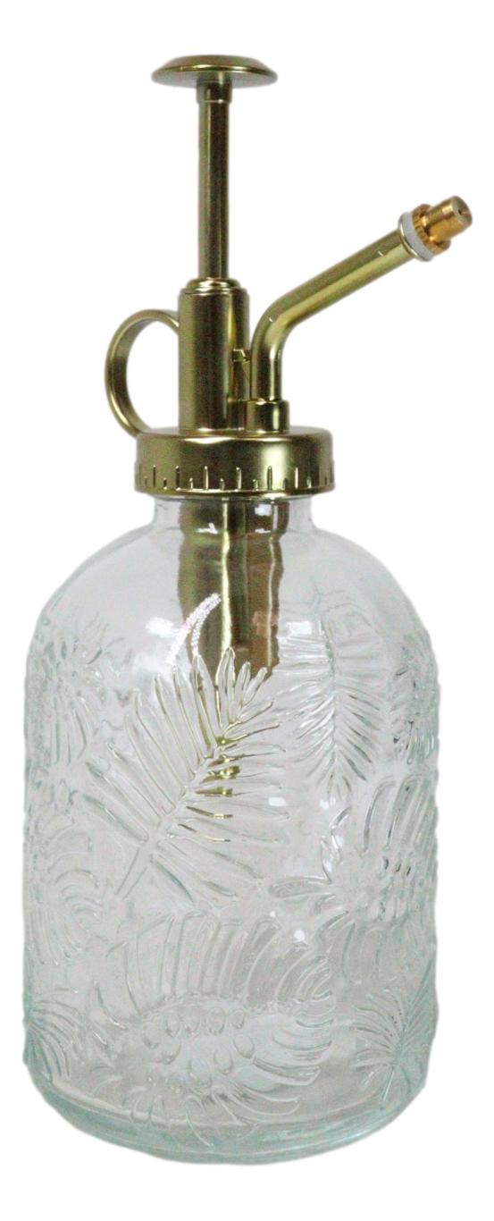 Ribbed Glass Floral Vintage Home Botanical Flowers Plant Mister Spray Ornament