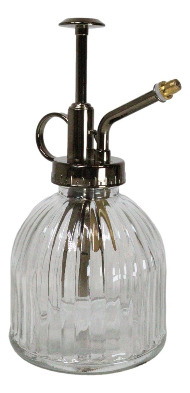 Ribbed Glass Vintage Style Home Botanical Flowers Plant Mister Spray Ornament