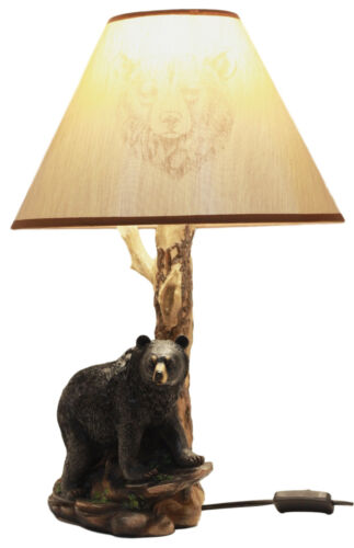 Roaming Forest North American Black Bear Desktop Table Lamp Decor Figurine 20"H