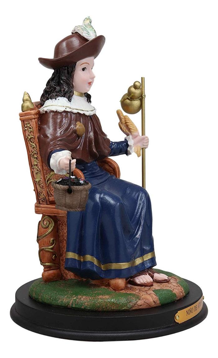 Roman Catholic Santo Nino De Holy Infant Of Atocha Seated On Throne Statue Decor