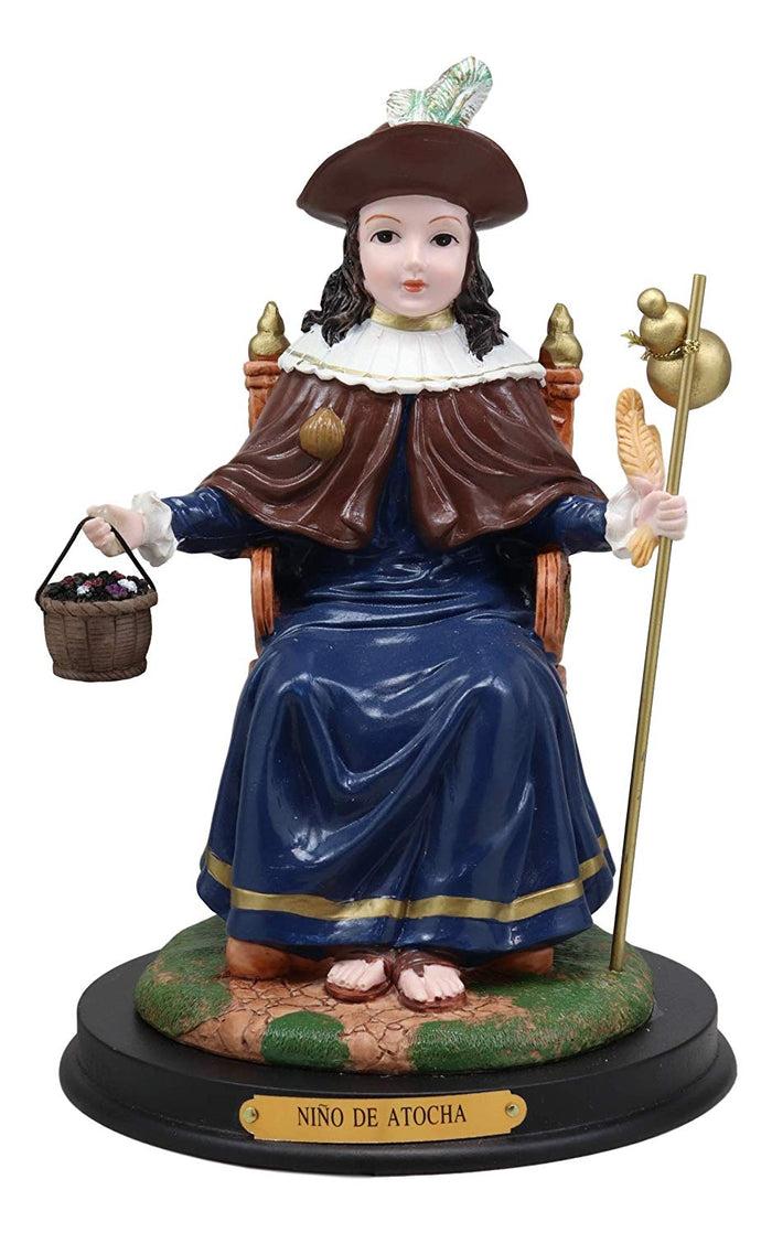 Roman Catholic Santo Nino De Holy Infant Of Atocha Seated On Throne Statue Decor