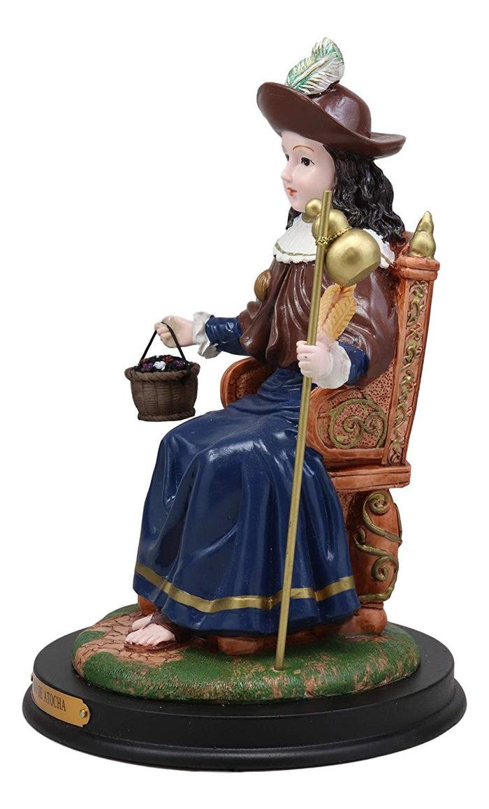 Roman Catholic Santo Nino De Holy Infant Of Atocha Seated On Throne Statue Decor