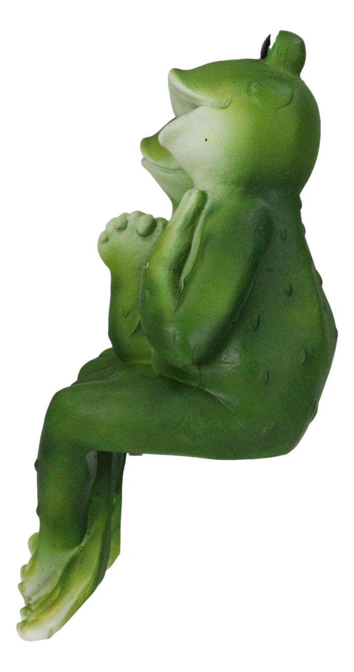 Romantic Frog Couple Sitting Side By Side Bracket Mantelpiece Ledge Shelf Sitter