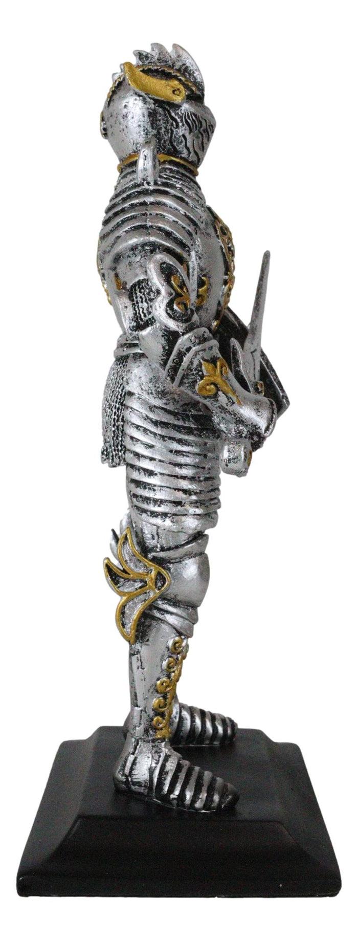 Royal Dragon Order Medieval Swordsman Knight Figurine Suit Of Armor Coat Of Arms