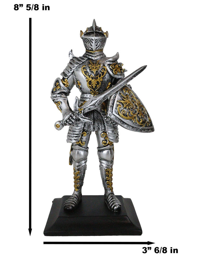 Royal Dragon Order Medieval Swordsman Knight Figurine Suit Of Armor Coat Of Arms