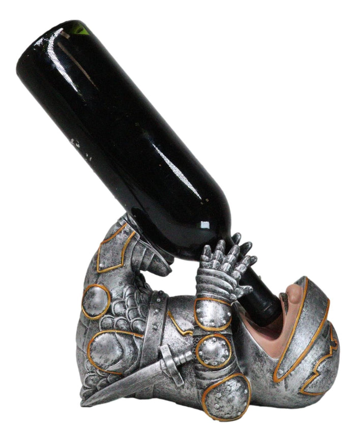 Royal Knight Suit Of Armor Wine Guzzler Holder Kitchen Decor Resin Figurine