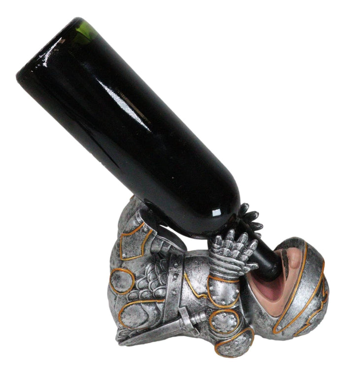 Royal Knight Suit Of Armor Wine Guzzler Holder Kitchen Decor Resin Figurine