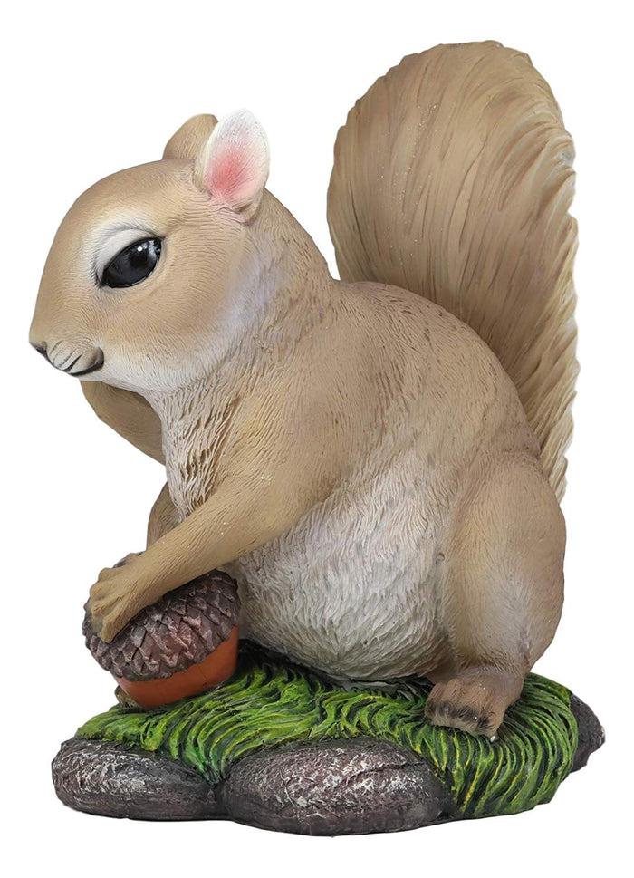 Rude Squirrel Pointing Middle Finger With Acorn Nutty Welcome Greeter Statue