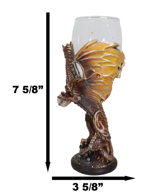 Rust Dragon Pearl Guardian Glass Wine Goblet Chalice Cup Dragons Blade Series