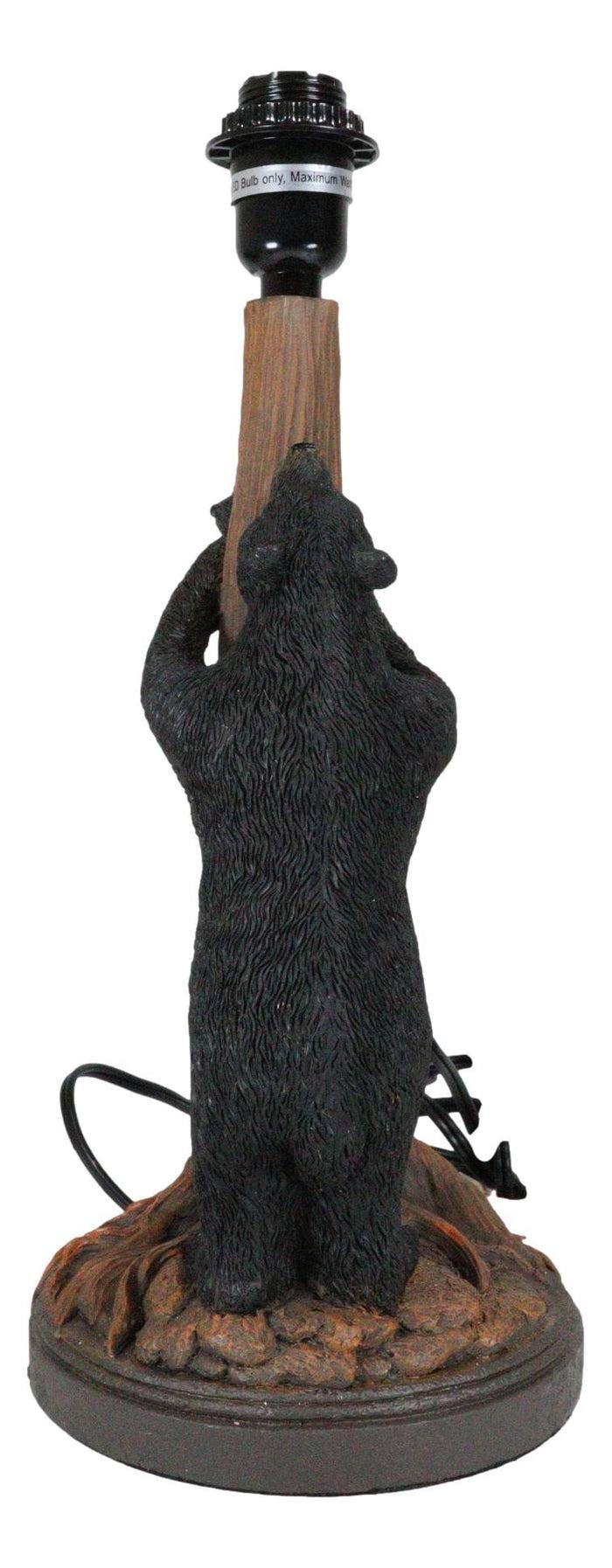 Rustic Cabin Mama Bear And Sleeping Cub On Tree Branch Table Lamp W/Shade Decor