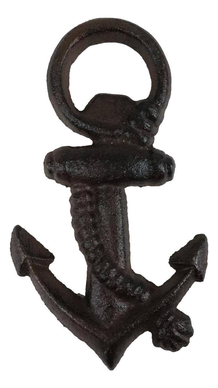 Rustic Cast Iron Nautical Coastal Marine Ship Anchor Beer Bottle Opener Set Of 2