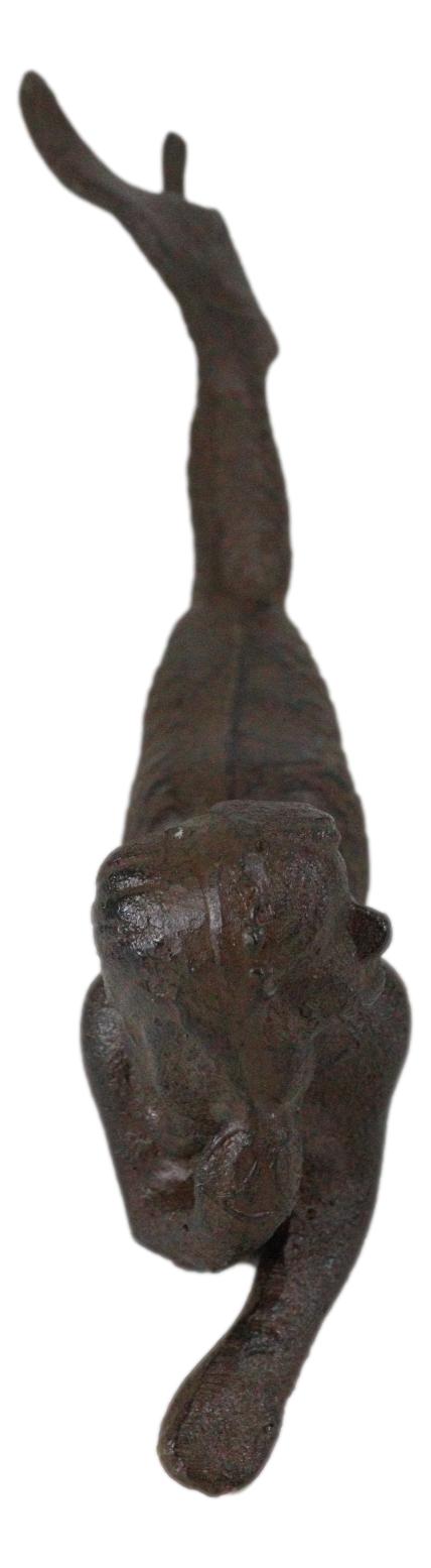 Rustic Cast Iron Nautical Siren Mermaid With Tail Stretched Out Statue 9.5"L