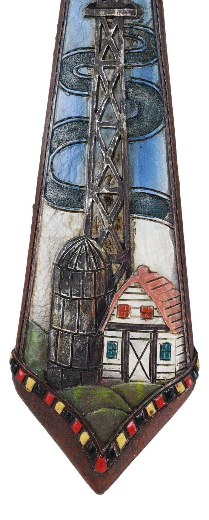 Rustic Country Windmill By Cottage Barn Home With Starry Night Skies Wall Cross