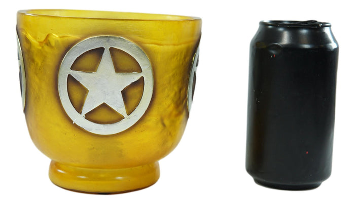 Rustic Cowboy Western Star Circle In Acrylic Glass Resin Night Light Lamp 5"H