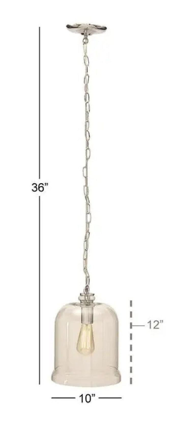Rustic Farmhouse Clear Glass Canopy Bell Pendant Ceiling Wall Lamp With Chain