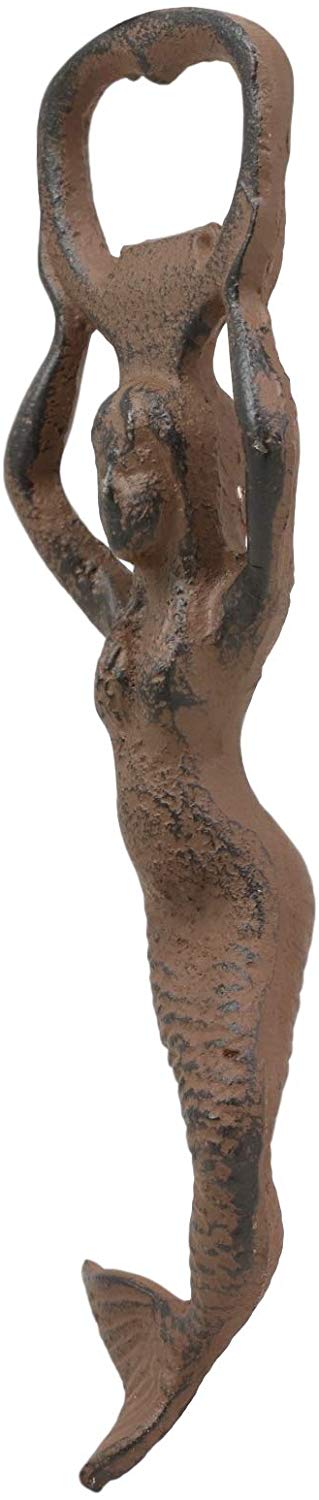 Rustic Heavy Duty Cast Iron Nautical Siren Mermaid Beer Bottle Opener SET OF 2