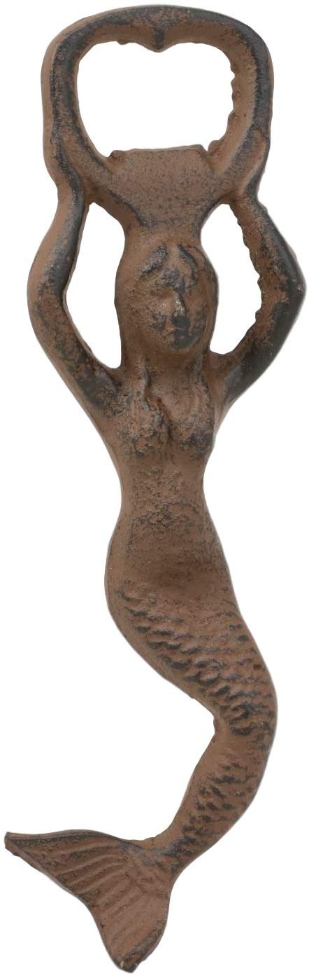 Rustic Heavy Duty Cast Iron Nautical Siren Mermaid Beer Bottle Opener SET OF 2
