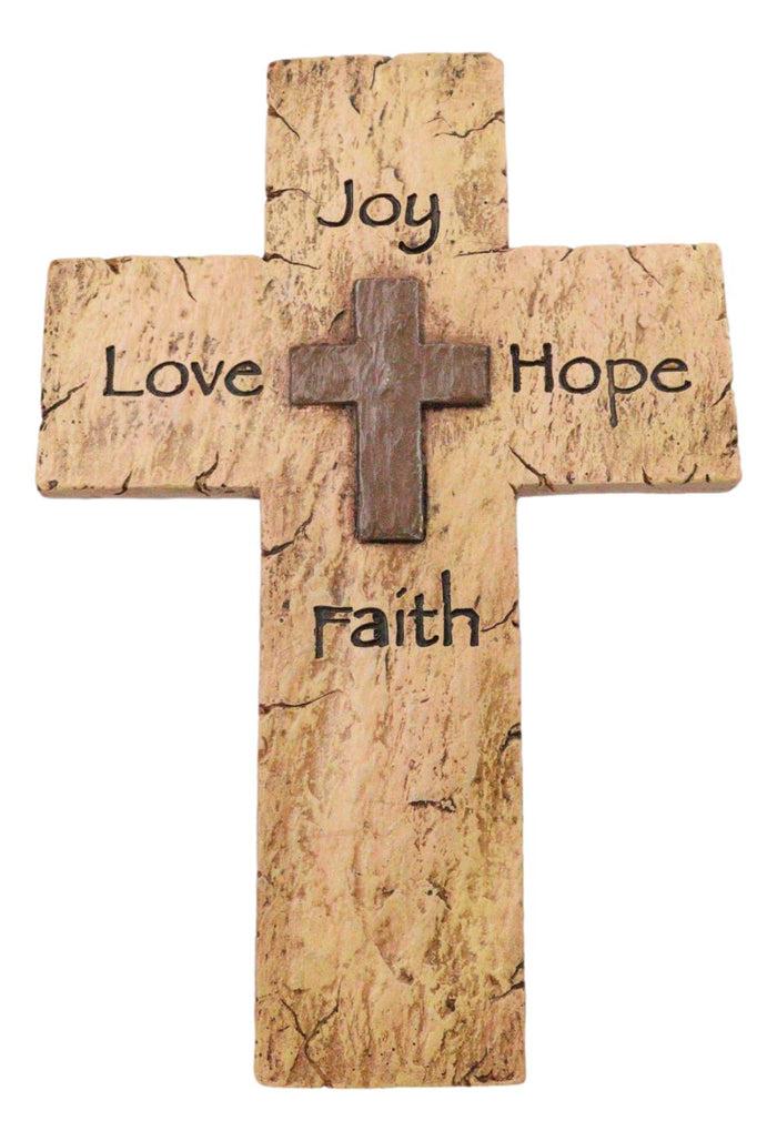 Rustic Inspirational Tuscany Vintage Love Joy Hope Faith Layered Wall Cross Rustic Inspirational Tuscany Vintage Love Joy Hope Faith Layered Wall Cross