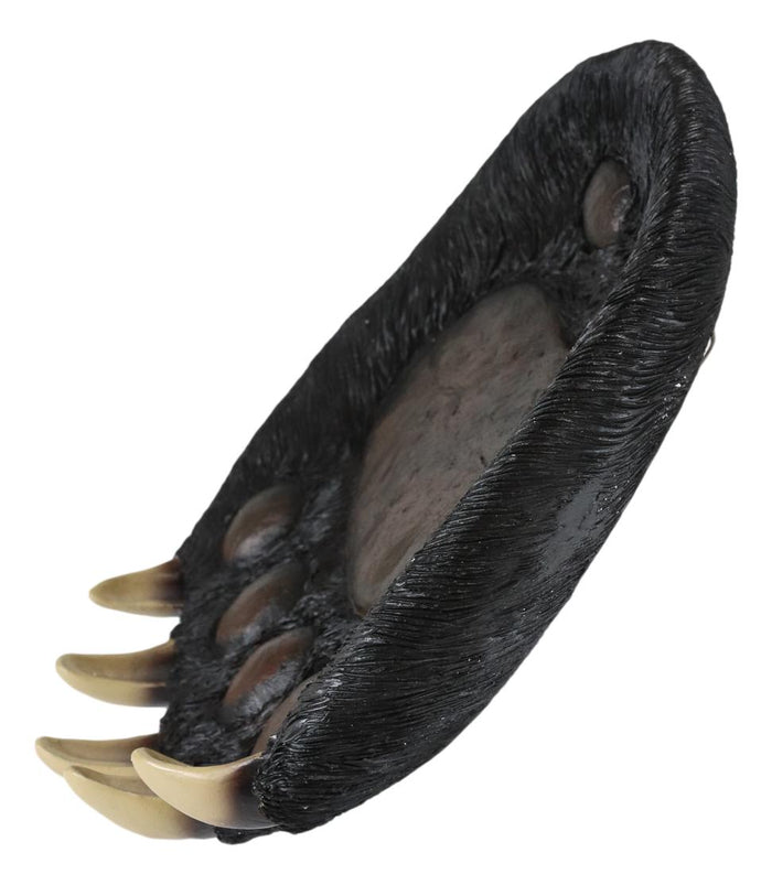 Rustic Large Black Bear Paw With Claws Fruit Platter Candy Treat Bowl Plate 12"W