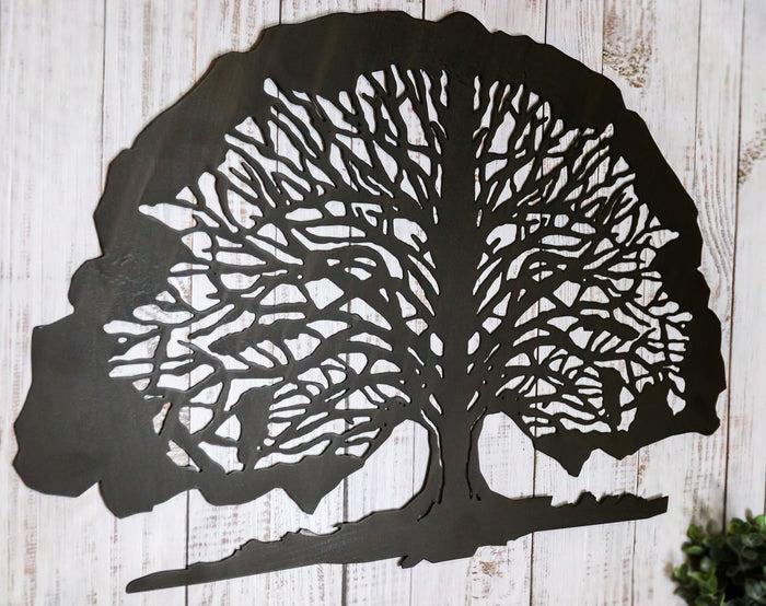 Rustic Longevity Tree Of Life With Rich Branch And Root System Wall Cutout Decor