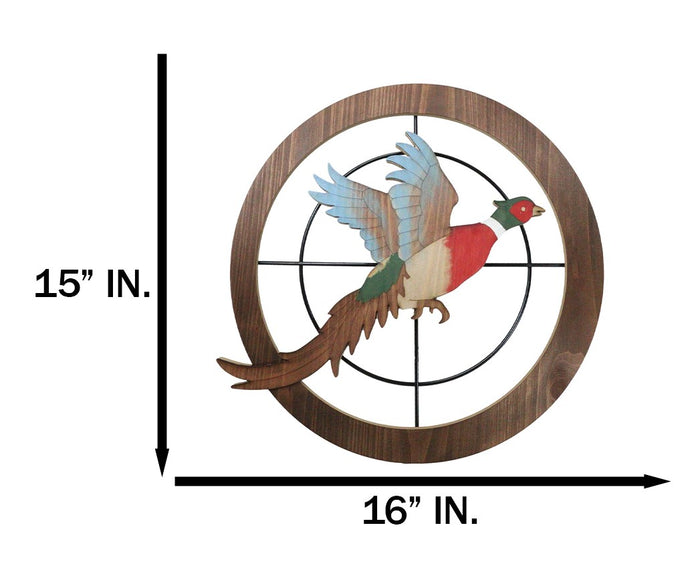 Rustic Pheasant Bird Hunting In Scope Crosshairs Hunting MDF Wood Wall Decor