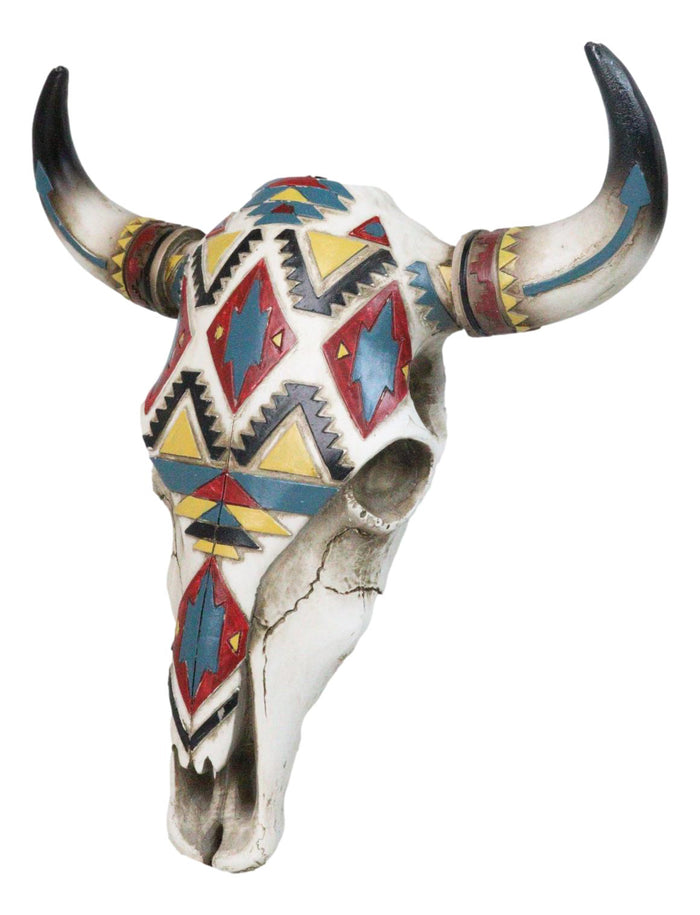 Rustic Southwestern Colorful Aztec Vector Symbols Tribal Cow Skull Wall Decor