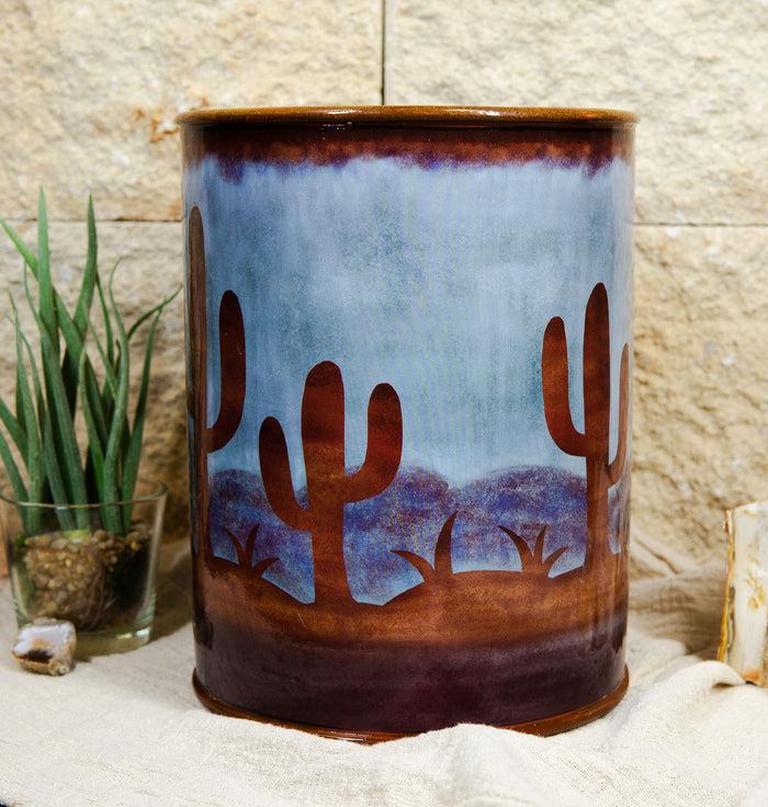 Rustic Southwestern Desert Cactus Arizona Wilderness 5 Piece Powder Bathroom Set