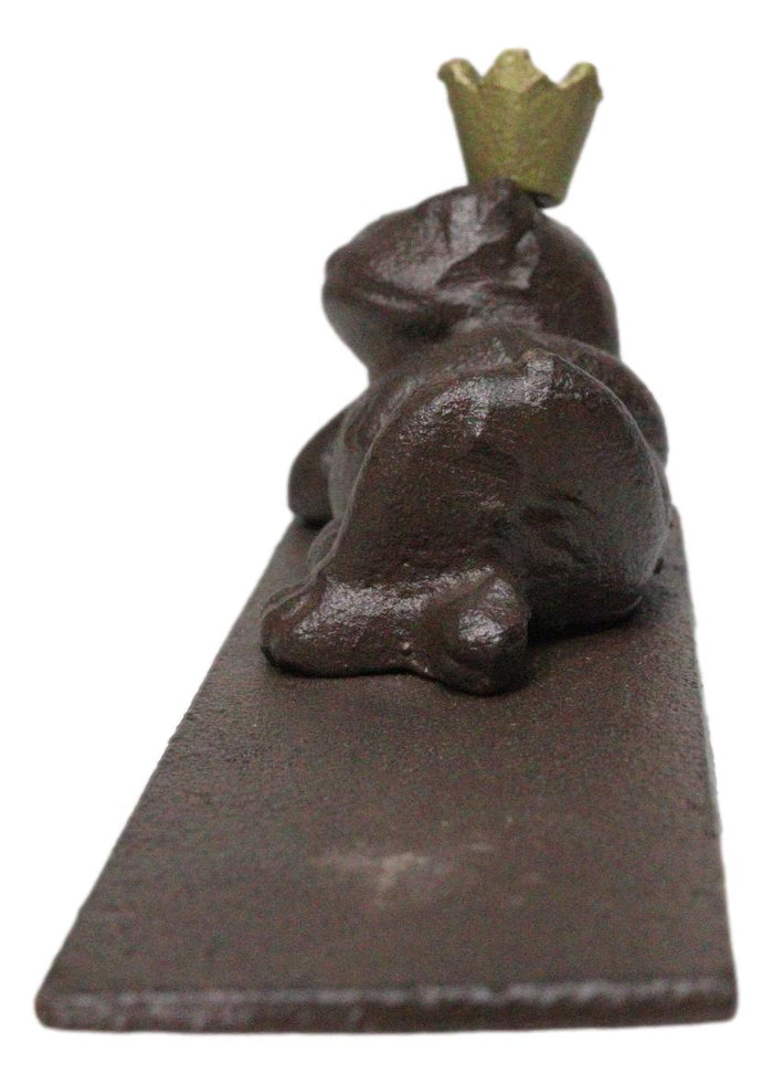 Rustic Vintage Cast Iron Frog King With Crown Decorative Door Wedge Stopper