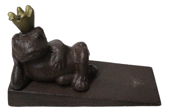 Rustic Vintage Cast Iron Frog King With Crown Decorative Door Wedge Stopper