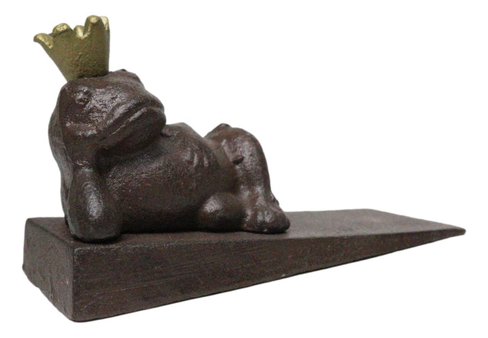 Rustic Vintage Cast Iron Frog King With Crown Decorative Door Wedge Stopper