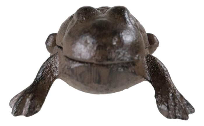 Rustic Vintage Cast Iron Garden Frog Toad Decorative Key Box Small Figurine