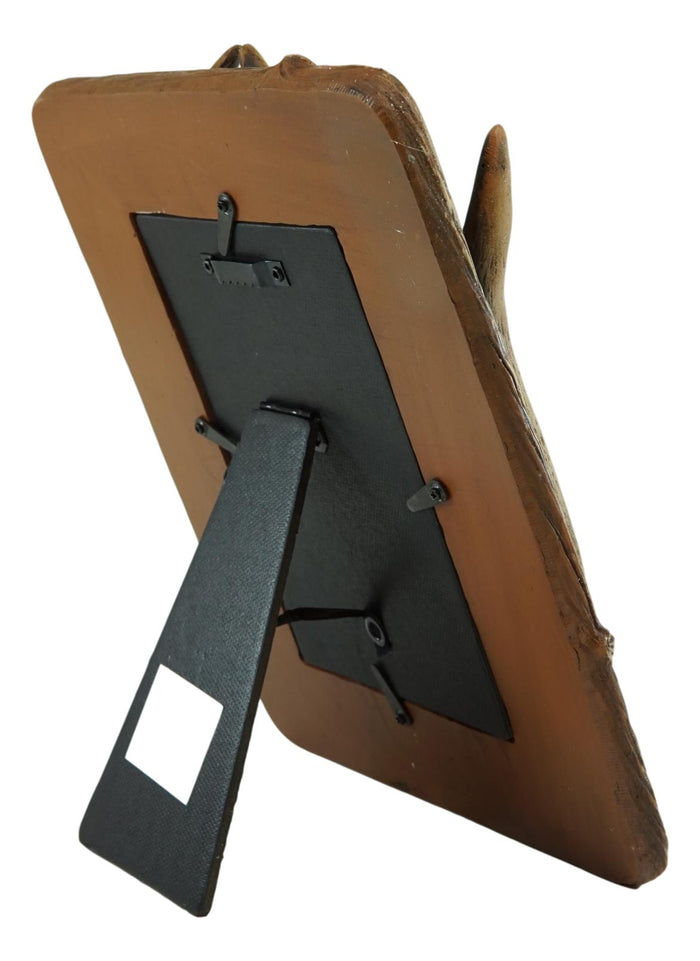 Rustic Western Buckhorn Stag Deer Antlers Easel Back 4X6 Picture Frame Sculpture