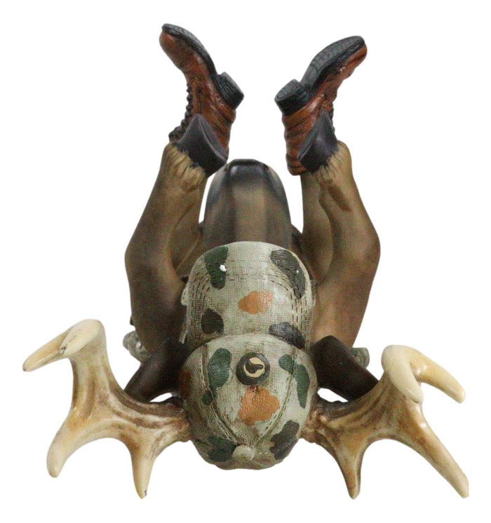 Rustic Western Camo Geared Hunter Buck Stag Deer Wine Holder Large 19"L Figurine