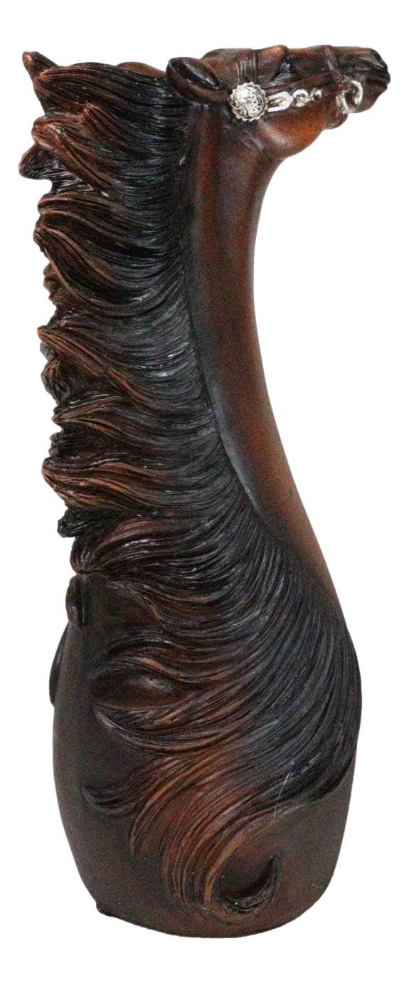 Rustic Western Country Chestnut Horse Decorative Vase Figurine Floral Planter