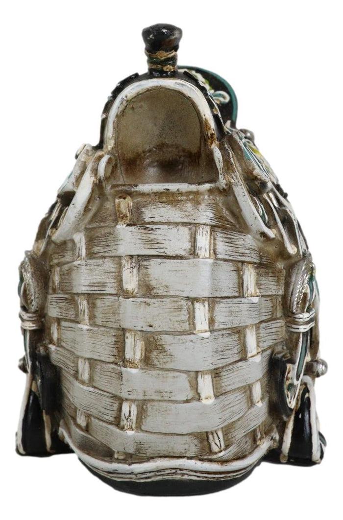 Rustic Western Country Cowboy Cowgirl Horse Saddle Flower Vase Or Pen Holder