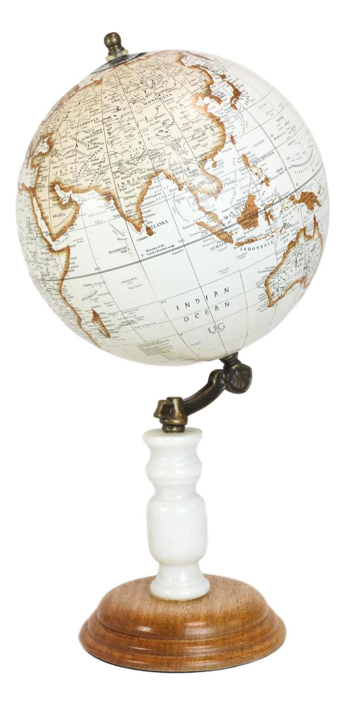 Rustic Western Farmhouse World Atlas Map Globe Desktop Standing Decor Accent