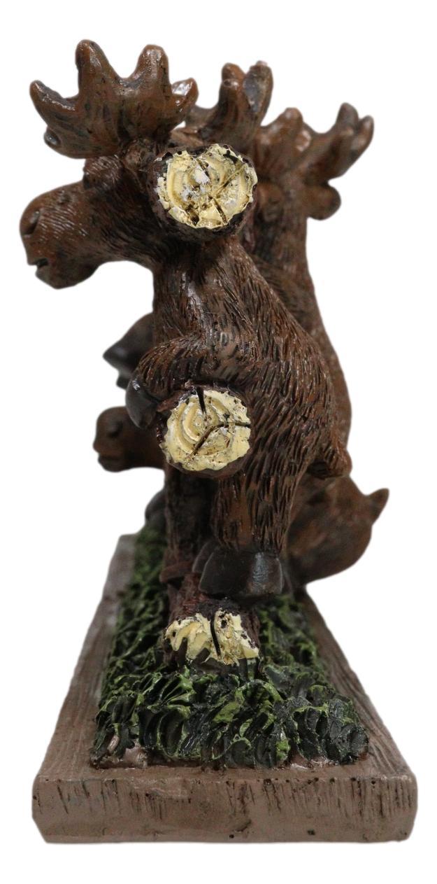 Rustic Western Forest Moose Family By Tree Logs HOME Sign Desktop Plaque
