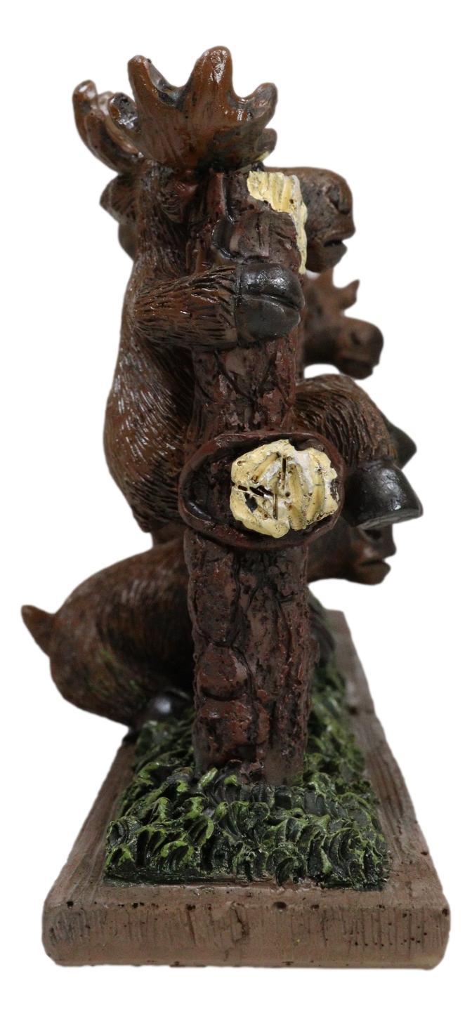 Rustic Western Forest Moose Family By Tree Logs HOME Sign Desktop Plaque