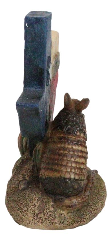 Rustic Western Greetings Lone Star State Of Texas Map With Armadillo Figurine