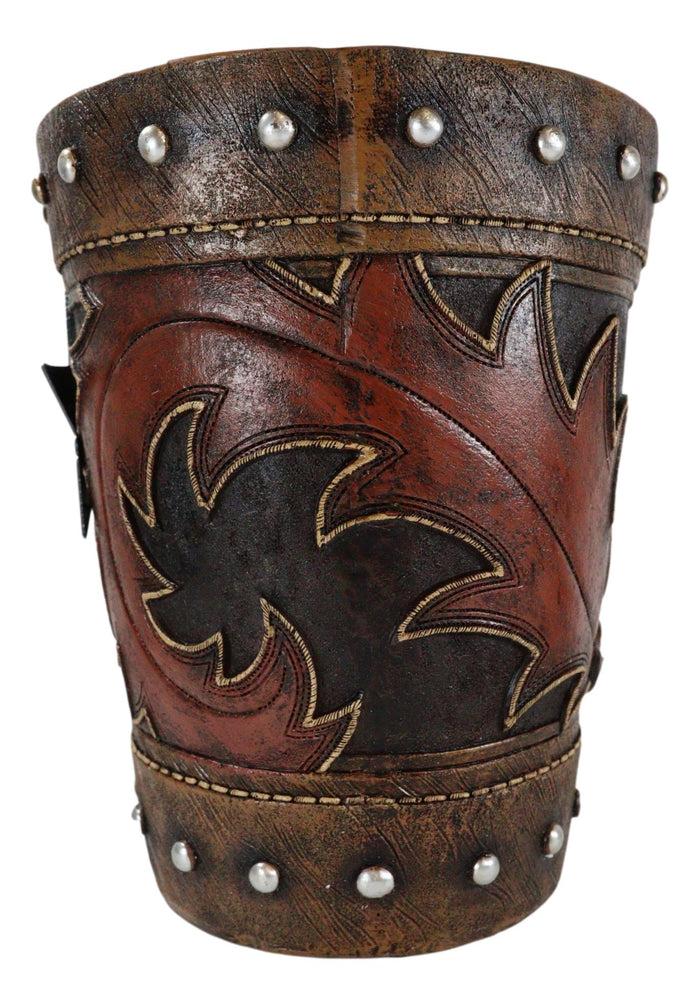 Rustic Western Lone Star Cowboy Country Bootcut Dry Waste Basket Trash Bin