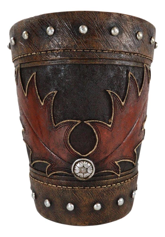 Rustic Western Lone Star Cowboy Country Bootcut Dry Waste Basket Trash Bin
